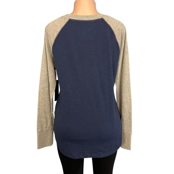 3/$30 🍂Touch Navy Seattle Seahawks Waffle Raglan Lightweight Long Sleeve T-Shirt - Picture 5 of 8